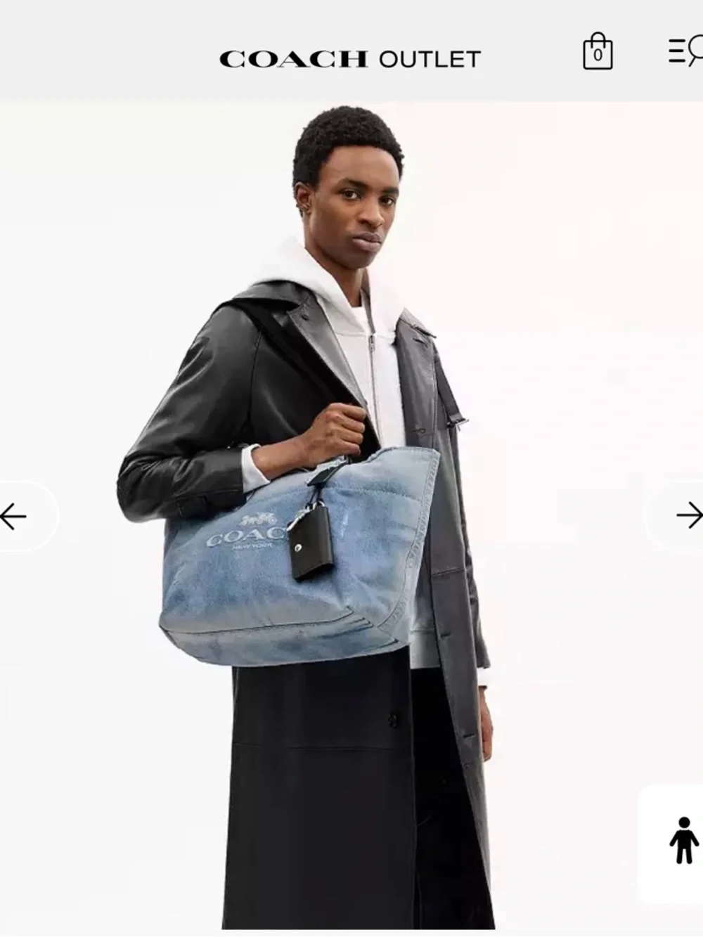 Coach Denim Tote with Black Straps Brand new